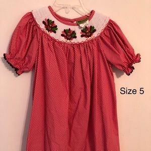 Girls smocked Thanksgiving dress - size 5